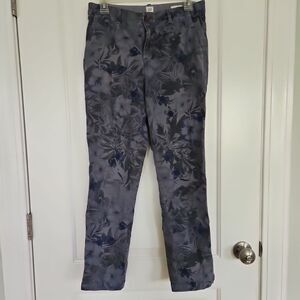 Gap Pants Girlfriend ‎ Chinos  Womens Printed Floral  Blue Gray  Stretch Sz.4